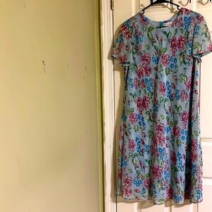 Worthington short sleeve midi sheer floral print dress for women. Size 14